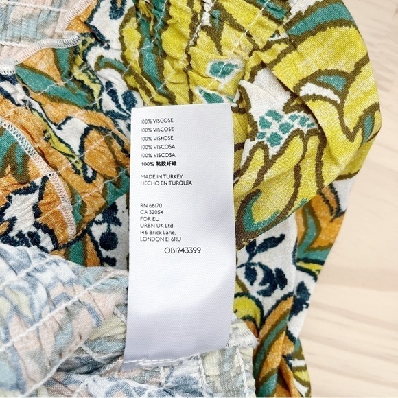 Anthropologie • Rayna Relaxed Smocked‎ Blouse in Yellow & Orange, Size XS - Picture 13 of 14